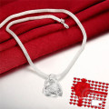 Hollow Out Lovely Heart Shape Silver Jewelry Necklace Gifts